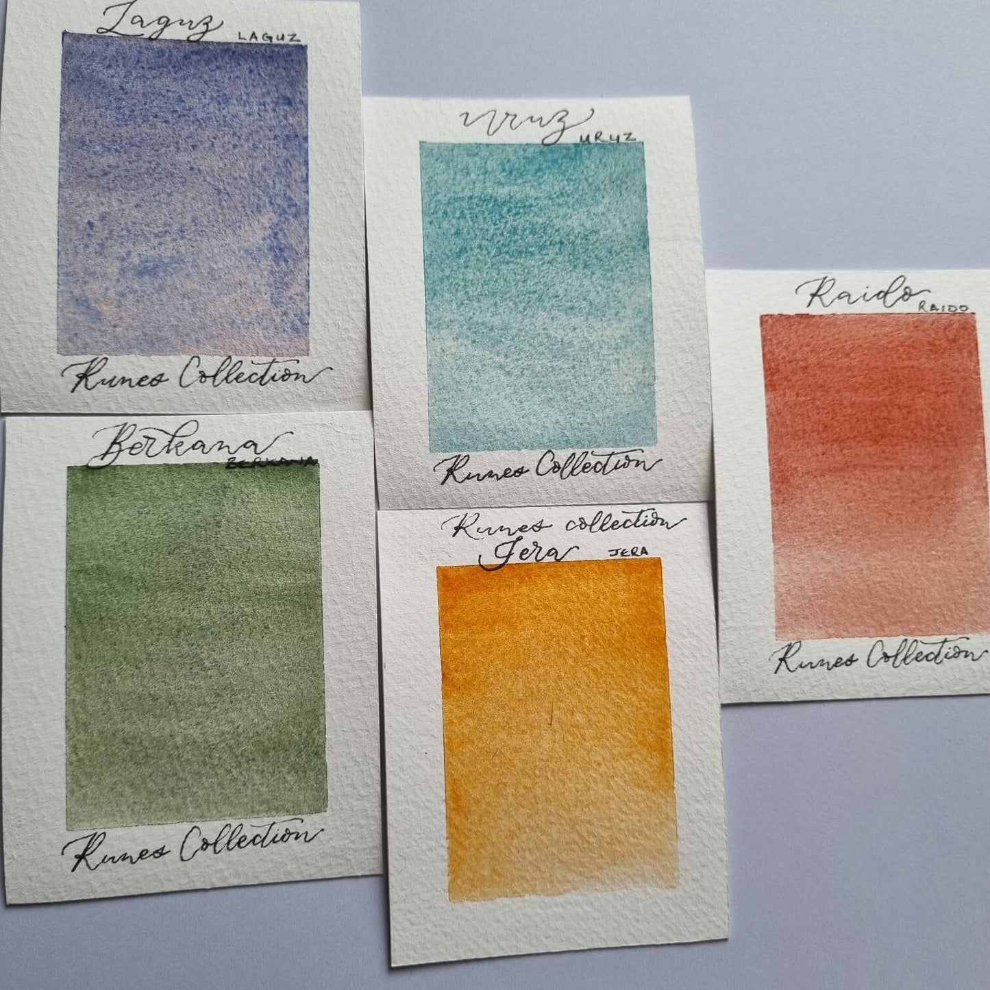 Handmade vegan watercolour paint | blue turquoise granulating | uruz - Runes collection