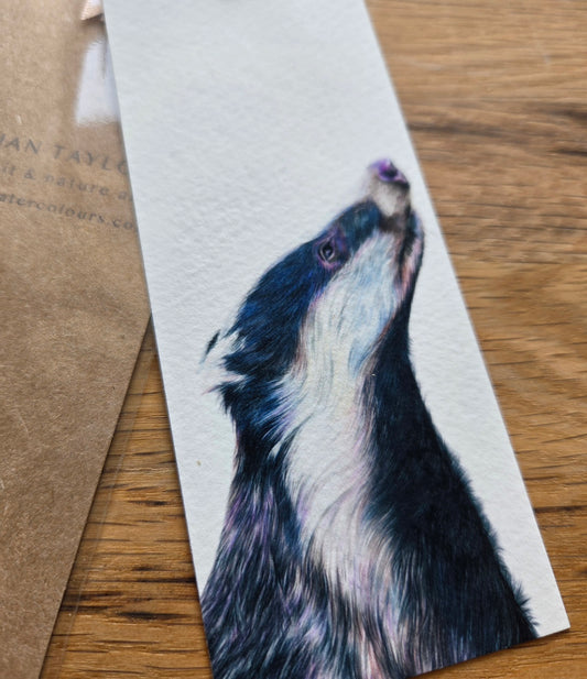 Art print bookmark: badger