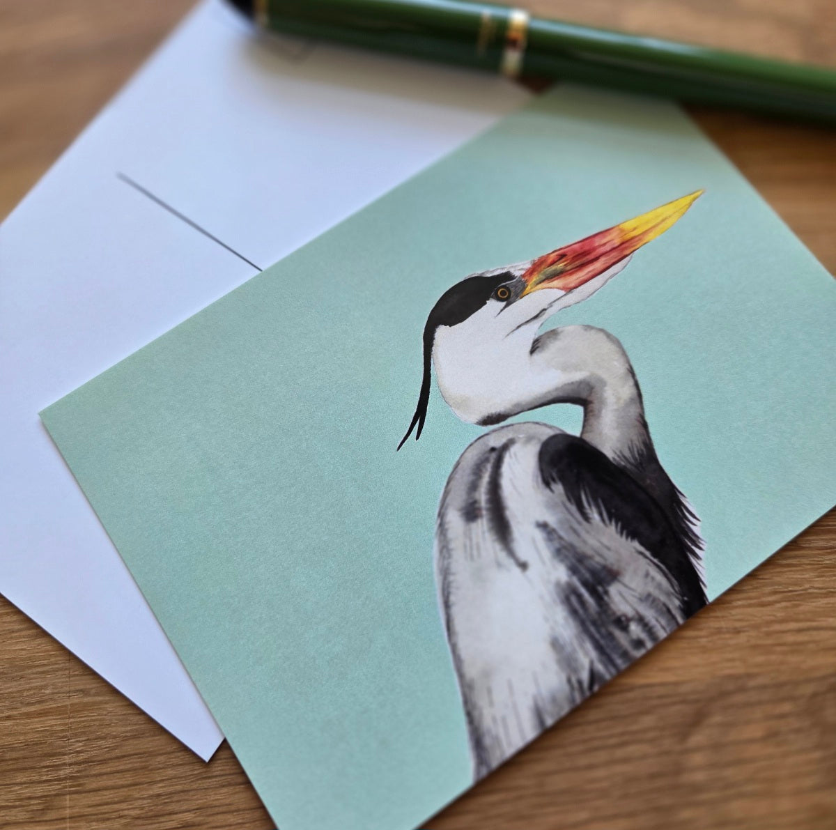 Heron illustrated post card