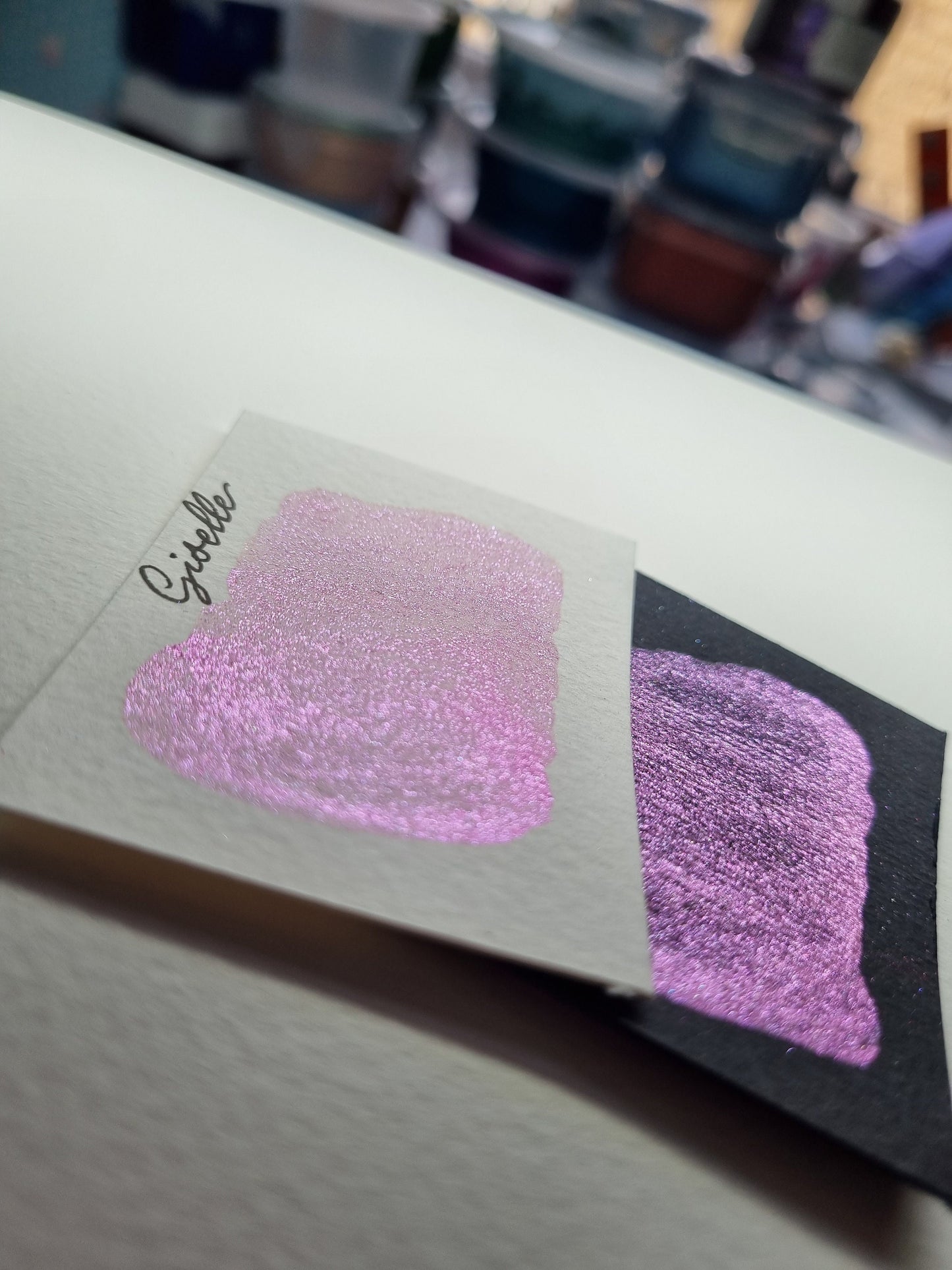 Handmade Duo Chrome Watercolor Paint | Giselle Teal Cerise