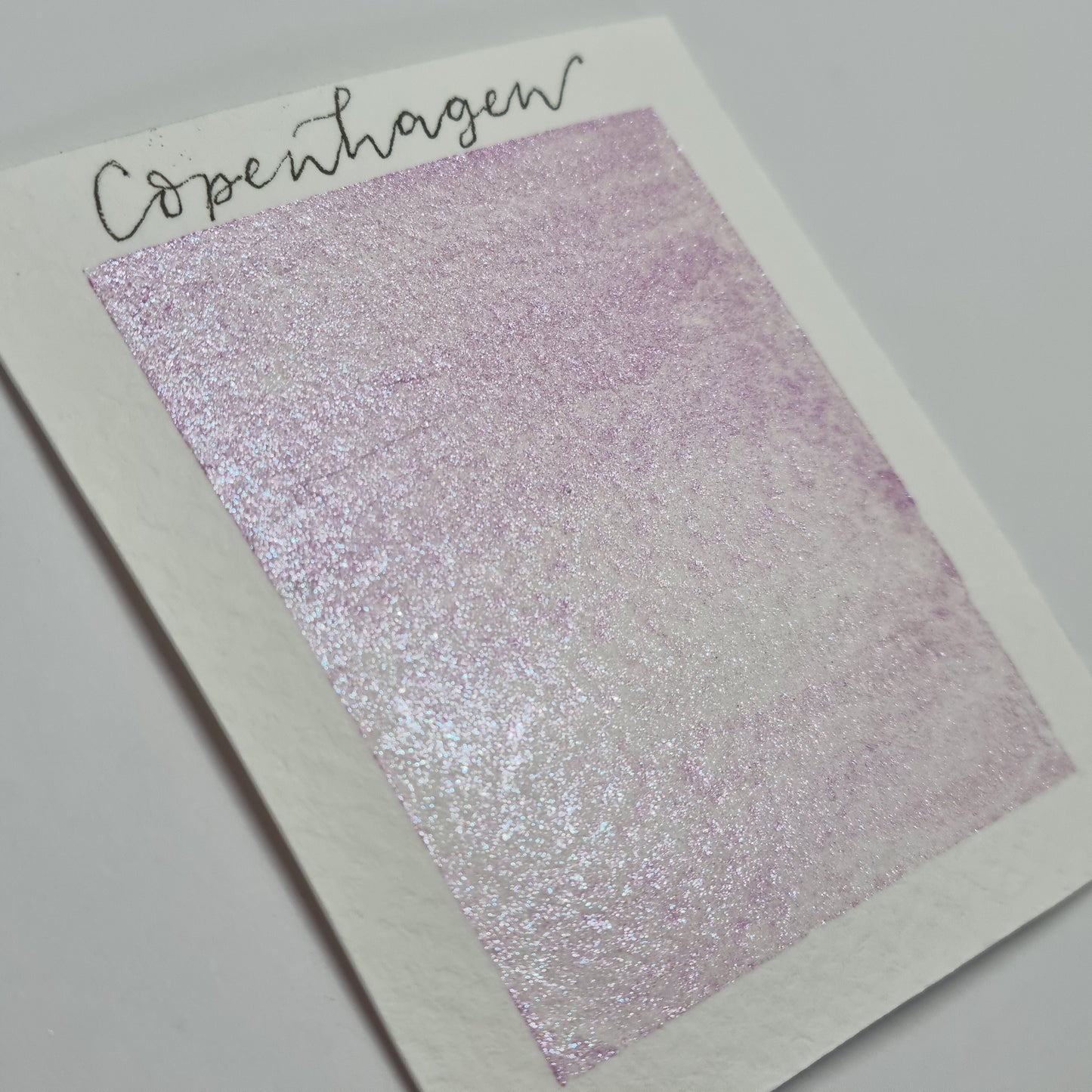 Handmade Shimmer Watercolor Paint | Pink Violet Iridescent Half Pan | Copenhagen