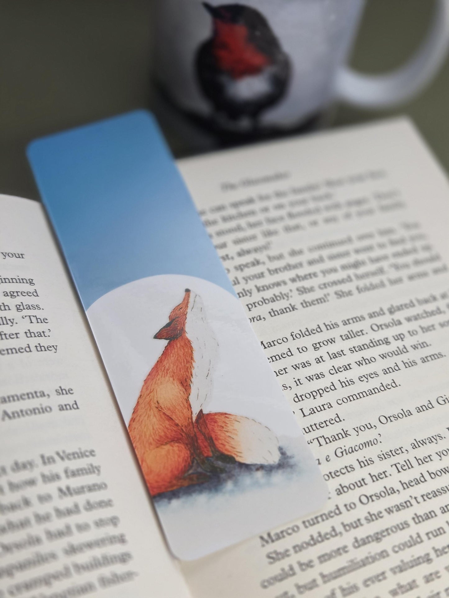 Handmade art print bookmark | watercolour nature bookmark | laminated double sided | wildlife fox