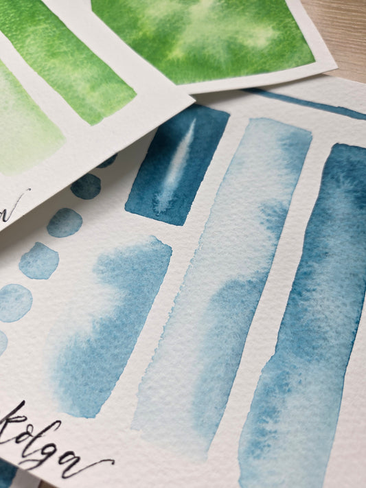 Handmade vegan watercolour paint | Previous Paint Club Paint | Kolga | mid cool blue
