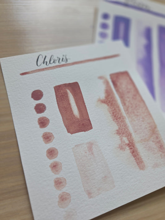 Handmade vegan watercolour paint | Previous Paint Club Paint | Chloris | dusky pink)
