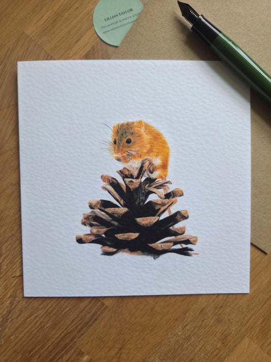 Mouse and Pine Cone Card