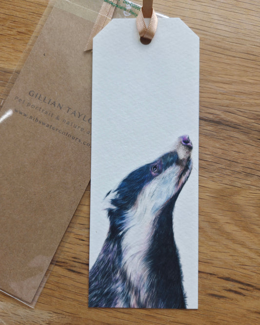 Art print bookmark: badger