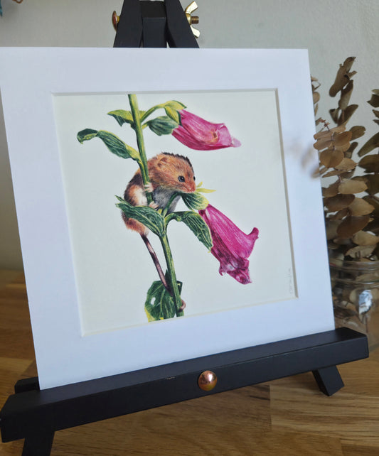 Mouse and Foxglove Art Print