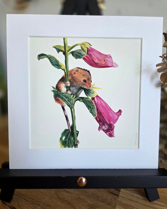 Mouse and Foxglove Art Print
