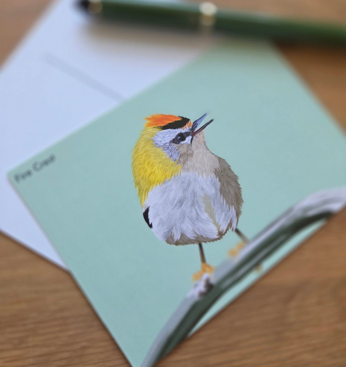 Firecrest bird illustrated post card