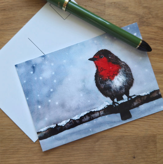 Robin illustrated post card