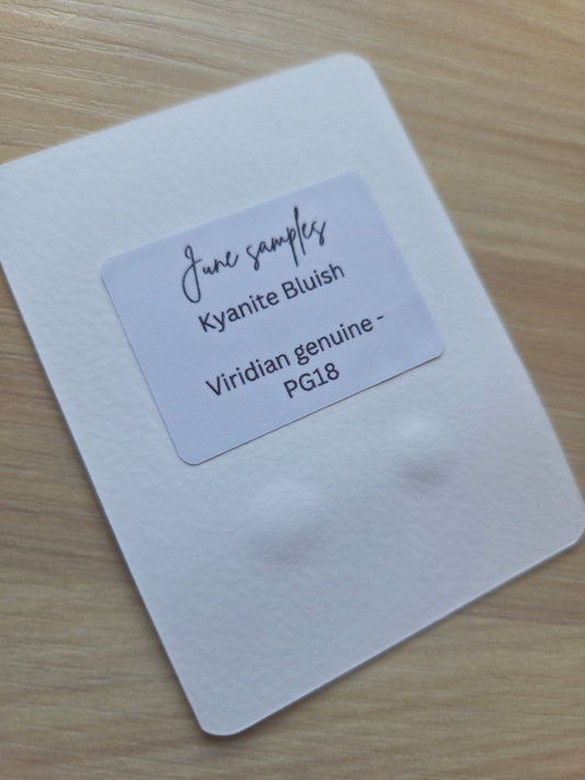 Handmade Vegan Watercolour Dot Card | June Paint Club Samples | Kyanite Bluish. Viridian genuine