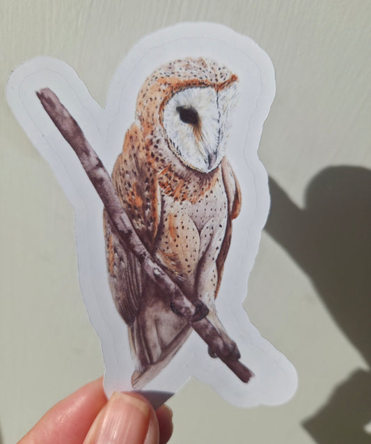 Handmade Watercolour Owl Sticker | Hand-Painted Illustration Art Sticker