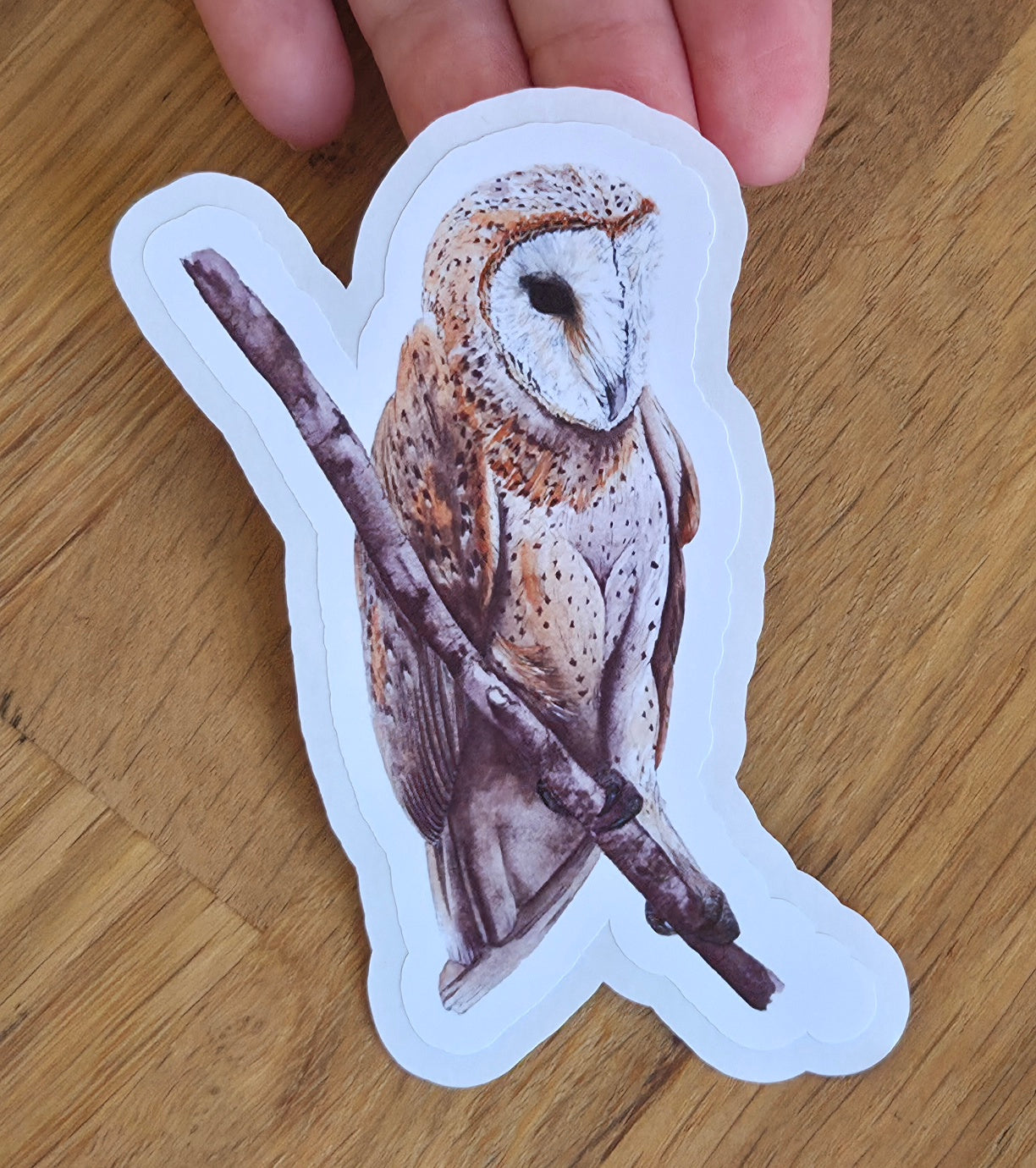 Handmade Watercolour Owl Sticker | Hand-Painted Illustration Art Sticker