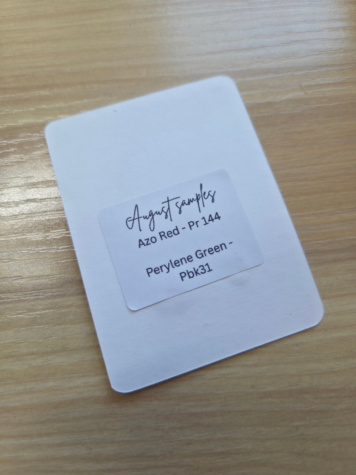 Handmade Vegan Watercolour Dot Card | August Paint Club Samples | Azo red and Perylene green
