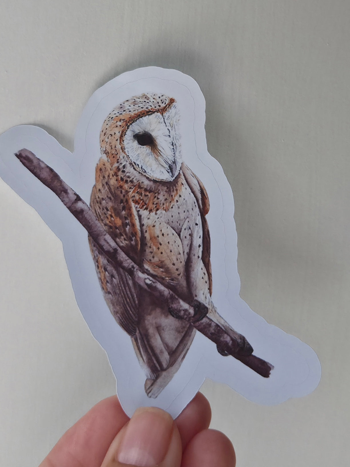 Handmade Watercolour Owl Sticker | Hand-Painted Illustration Art Sticker