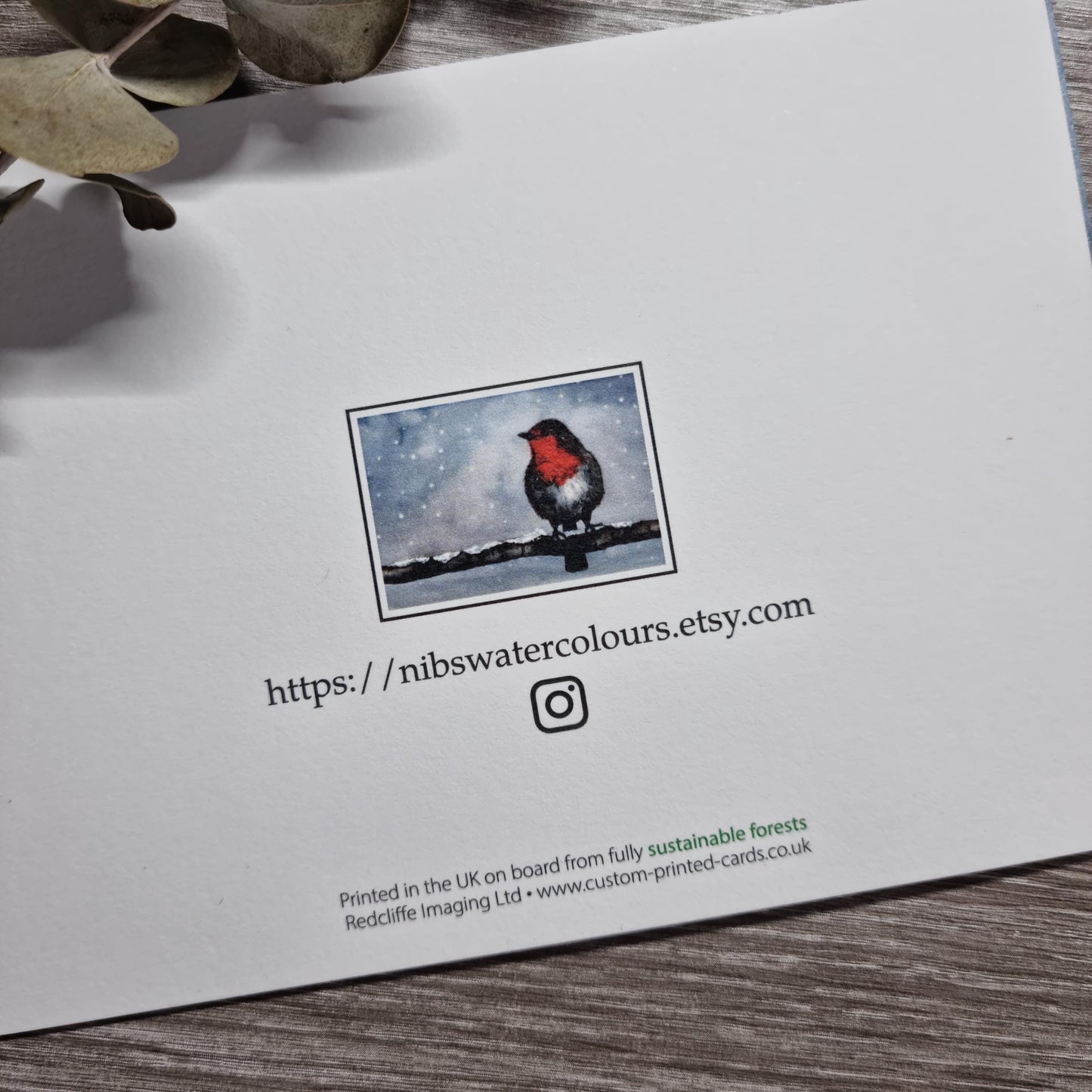 Nature Christmas Card Art Print | Unique Bird Illustration - Robin | Handmade Seasonal Greeting