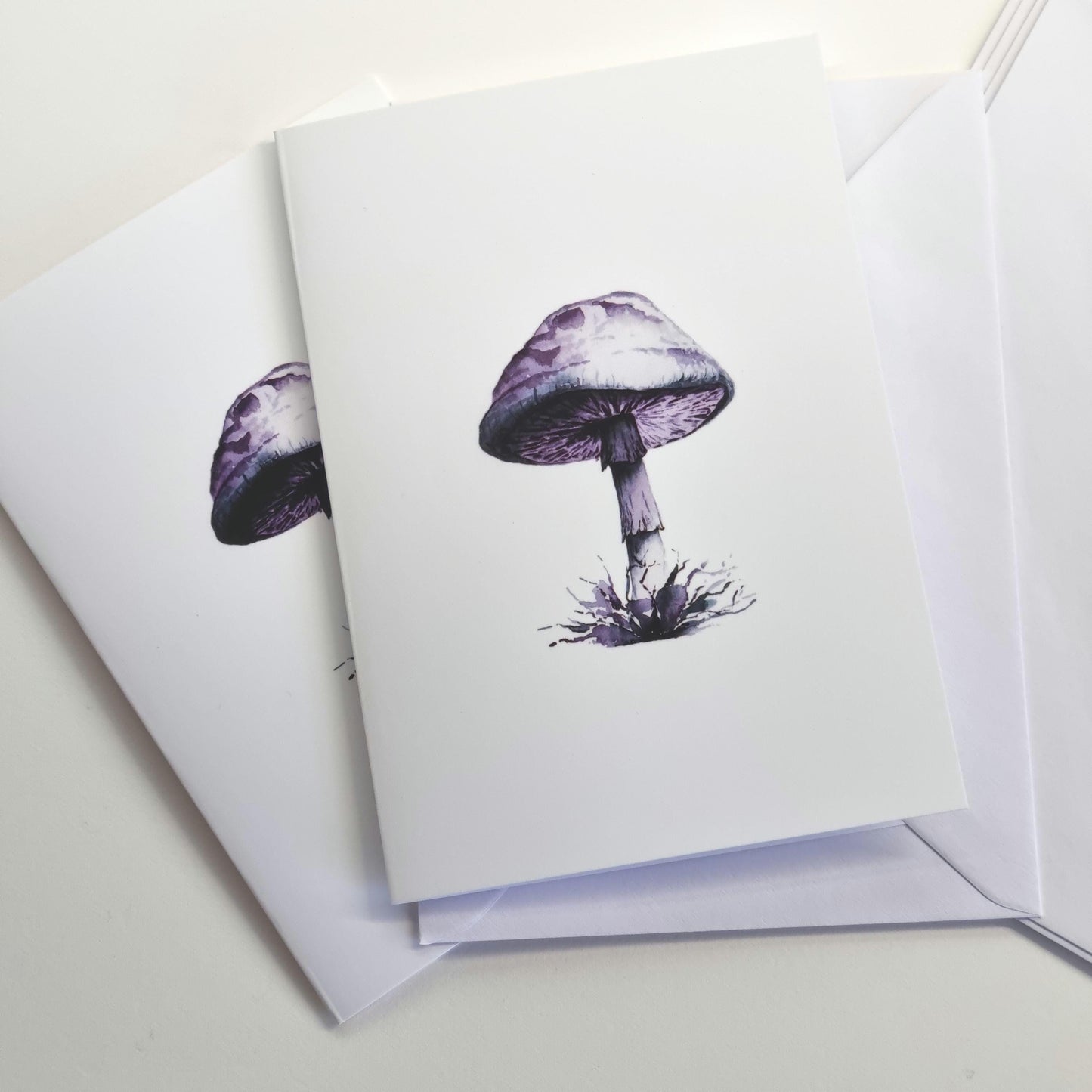Mushroom Art Print Notecards - Handmade Watercolor Illustration, Set of 6