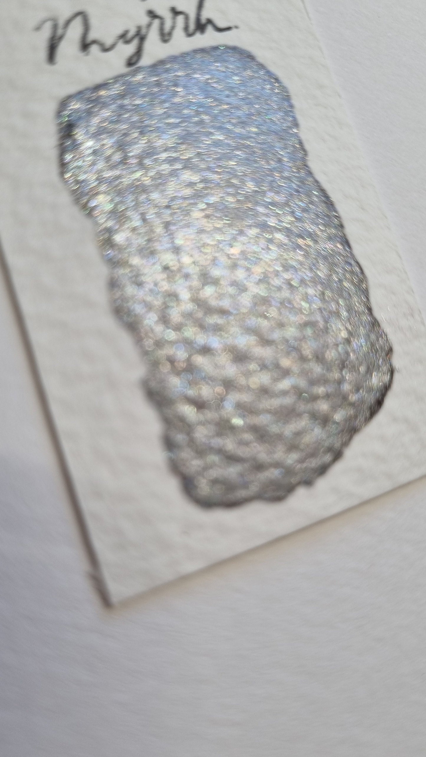 Handmade Glitter Watercolour Paint | Silvery Blue Holographic Shimmer, Myrrh