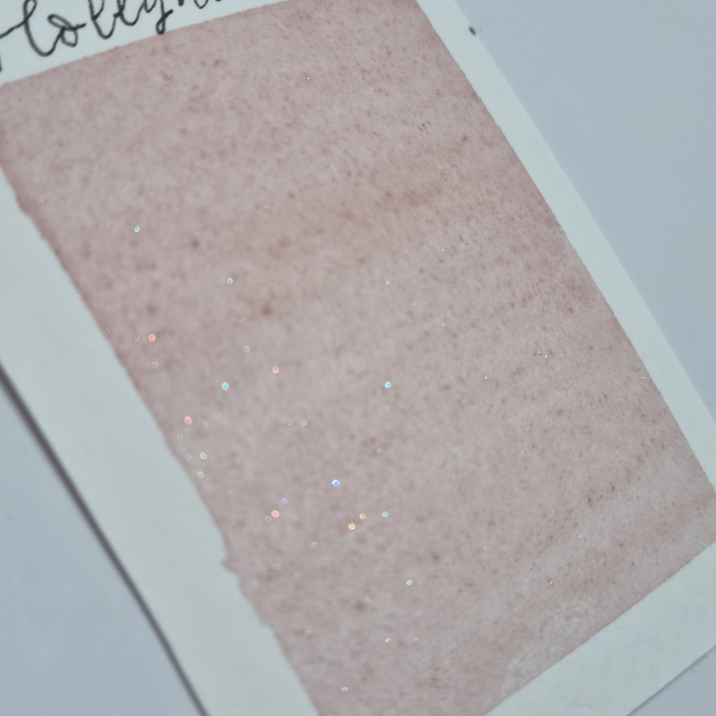 Handmade vegan pastel watercolour shimmer paint | Hollyhock | pastel shell pink