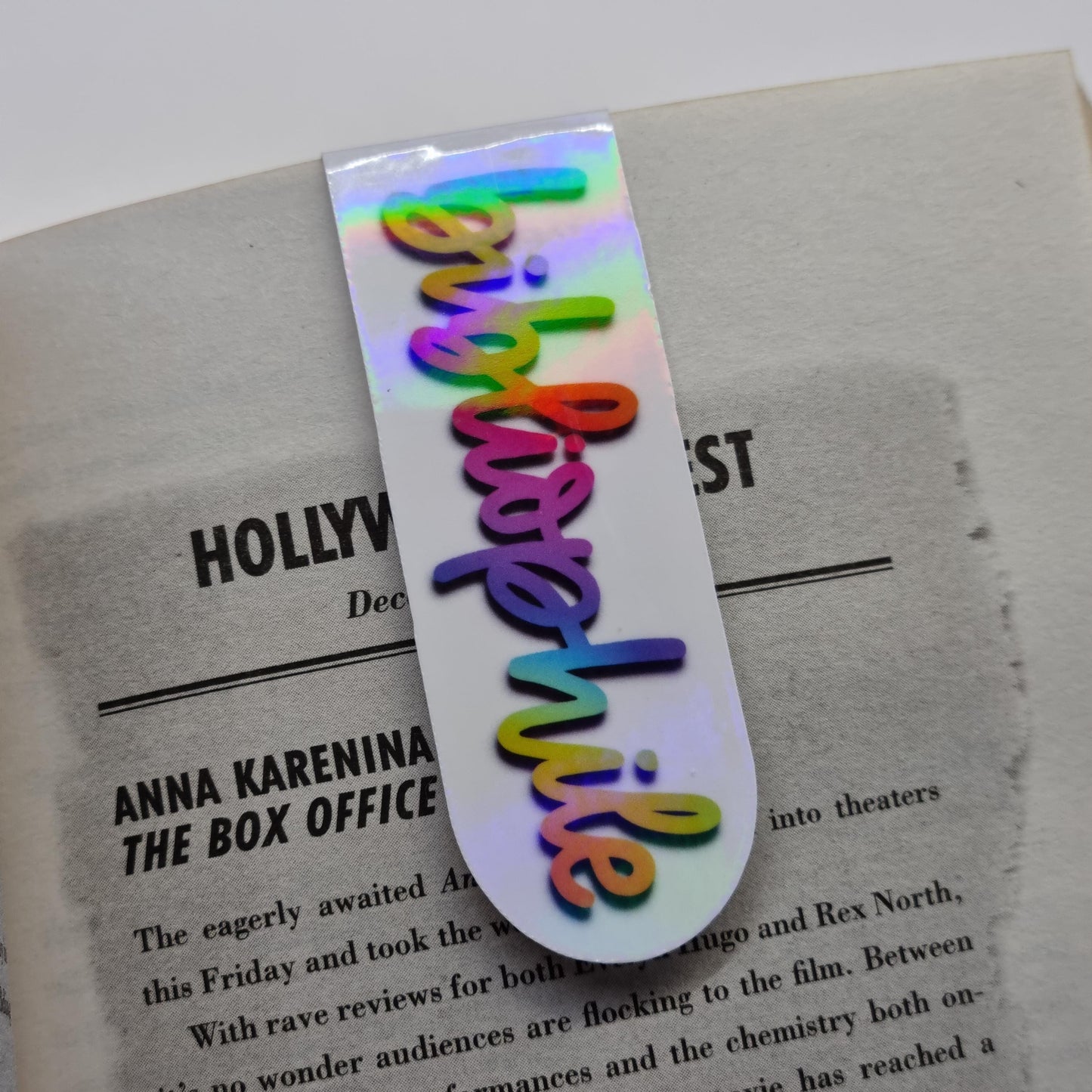 Holographic Bibliophile Magnetic Bookmark - Handmade Reader Gift
