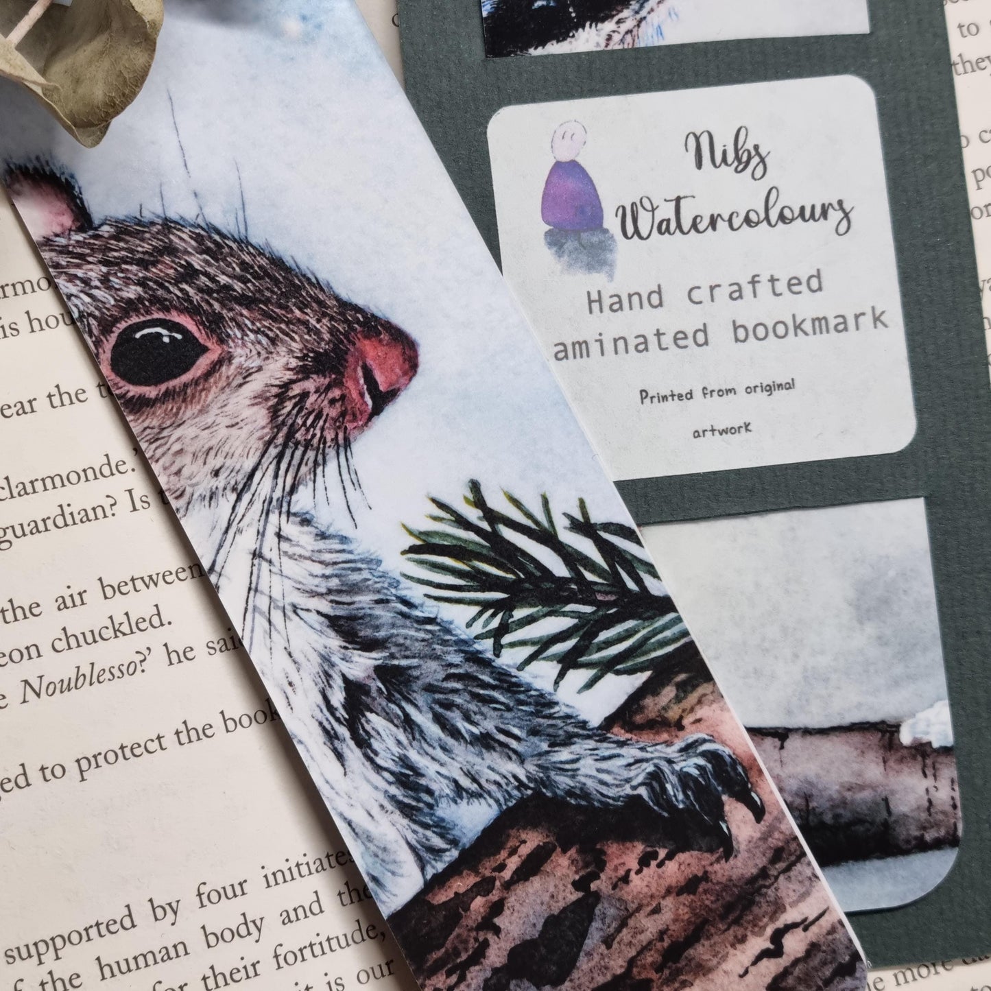 Watercolor Wildlife Art Bookmarks | Set of 6 Laminated Prints