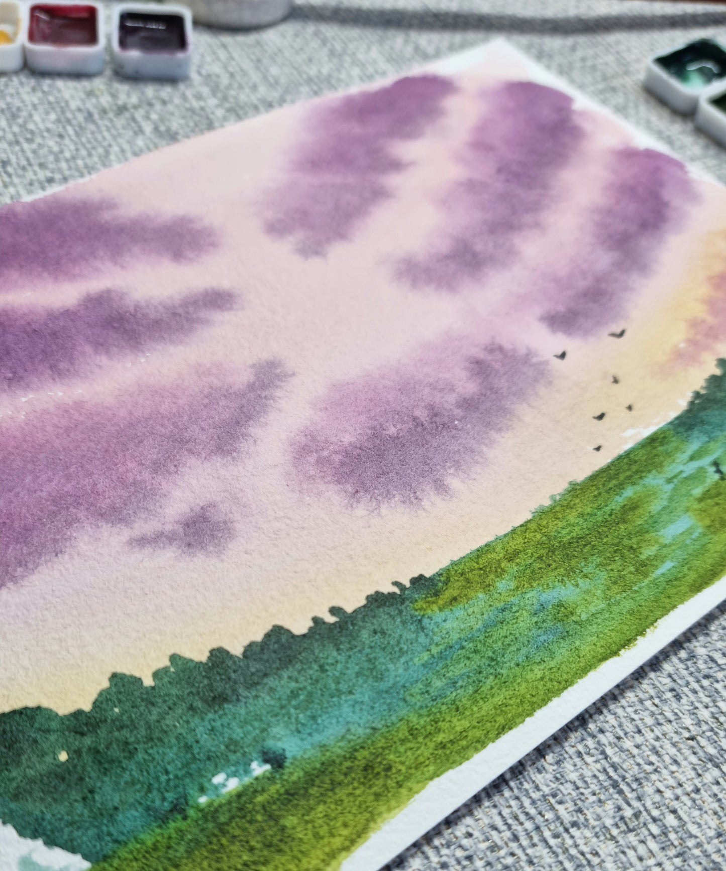 Handmade watercolour paint | Moss/leaf green | granulating Artisan artist grade | Salo | gift for artist