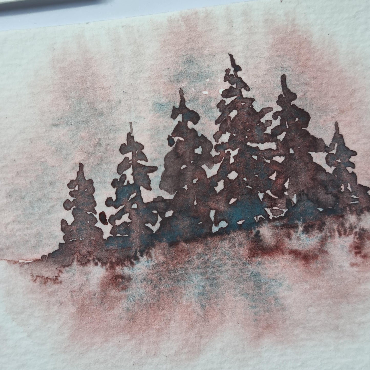Handmade watercolour paint | Tempest | granulating separating pink red brown blue green | gift for artist