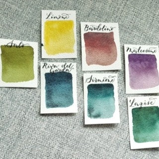 Handmade watercolour paint | Moss/leaf green | granulating Artisan artist grade | Salo | gift for artist