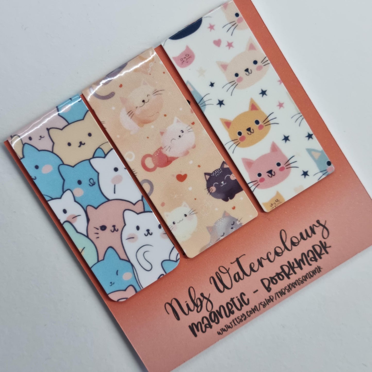Kawaii Cat Magnetic Bookmark | Holographic Gift for Book Lover