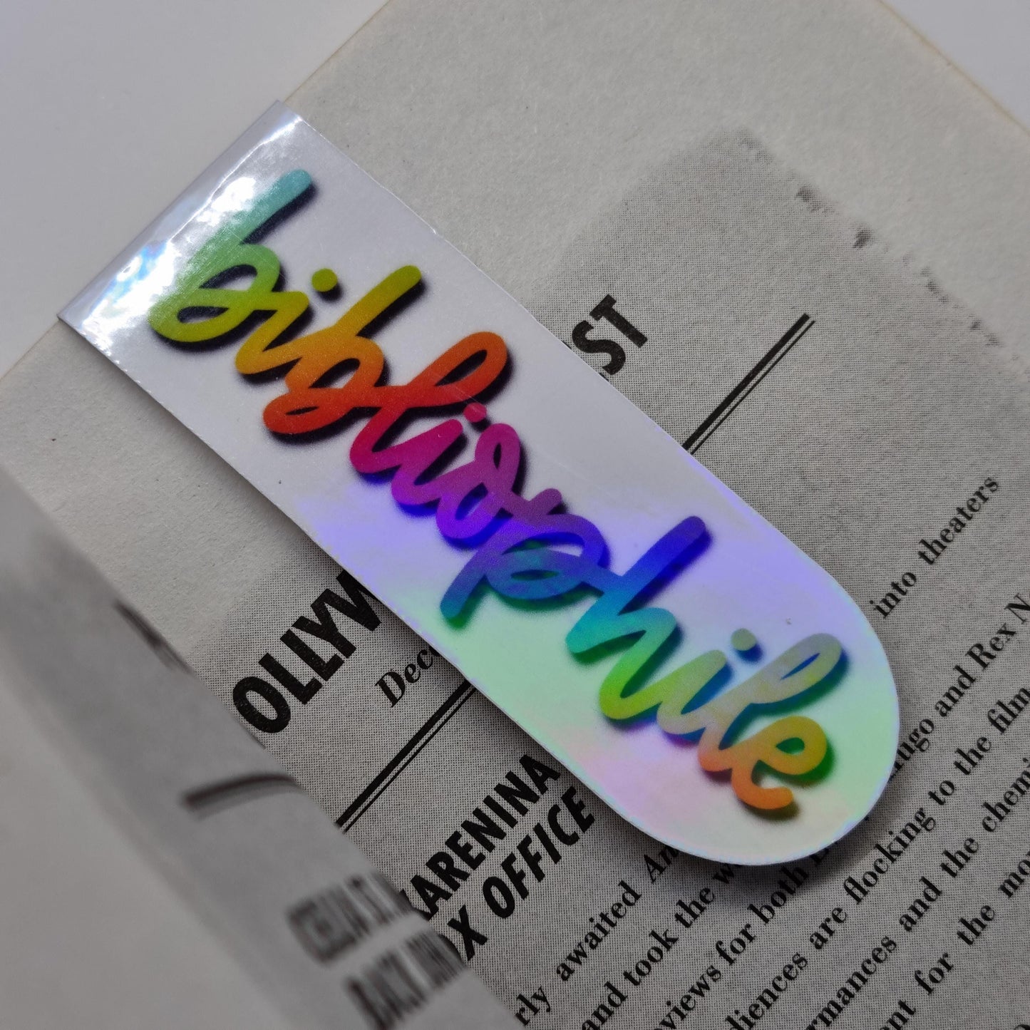 Holographic Bibliophile Magnetic Bookmark - Handmade Reader Gift
