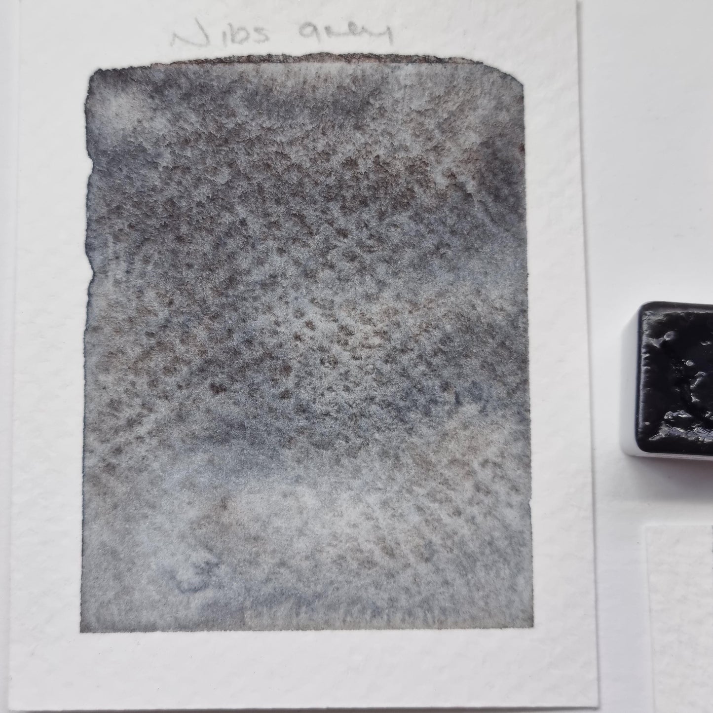 Handmade watercolour paint | granulating - Black/blue | Nib's Grey (Payne's grey alternative) | gift for artist
