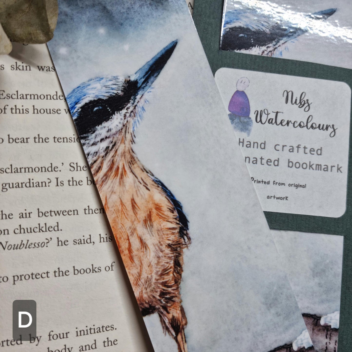 Squirrel Bookmark | Handmade Wildlife Watercolor Art Print | Laminated double sided