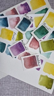 Handmade watercolour paint |Blue/turquoise/black granulating separating | Riva Del Garda | gift for artist |