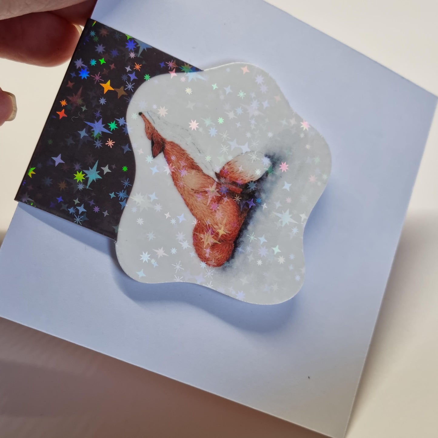 Holographic Fox Magnetic Bookmark – Whimsical Reader Gift