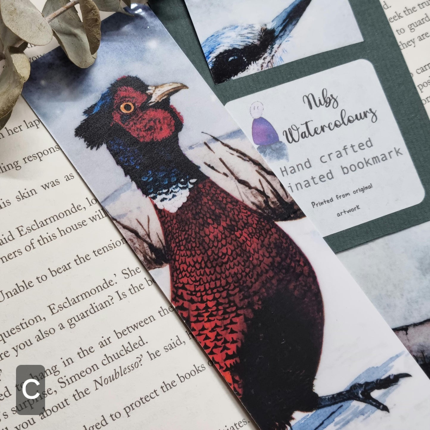 Handmade art print bookmark | watercolour nature bookmark | laminated double sided | wildlife owl