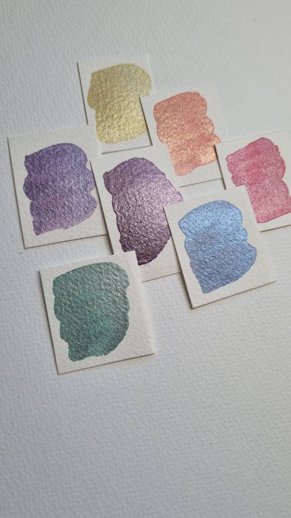 Handmade Amaryllis Red Glitter Watercolor Paint | Gold Shimmer Mica | Amaryllis